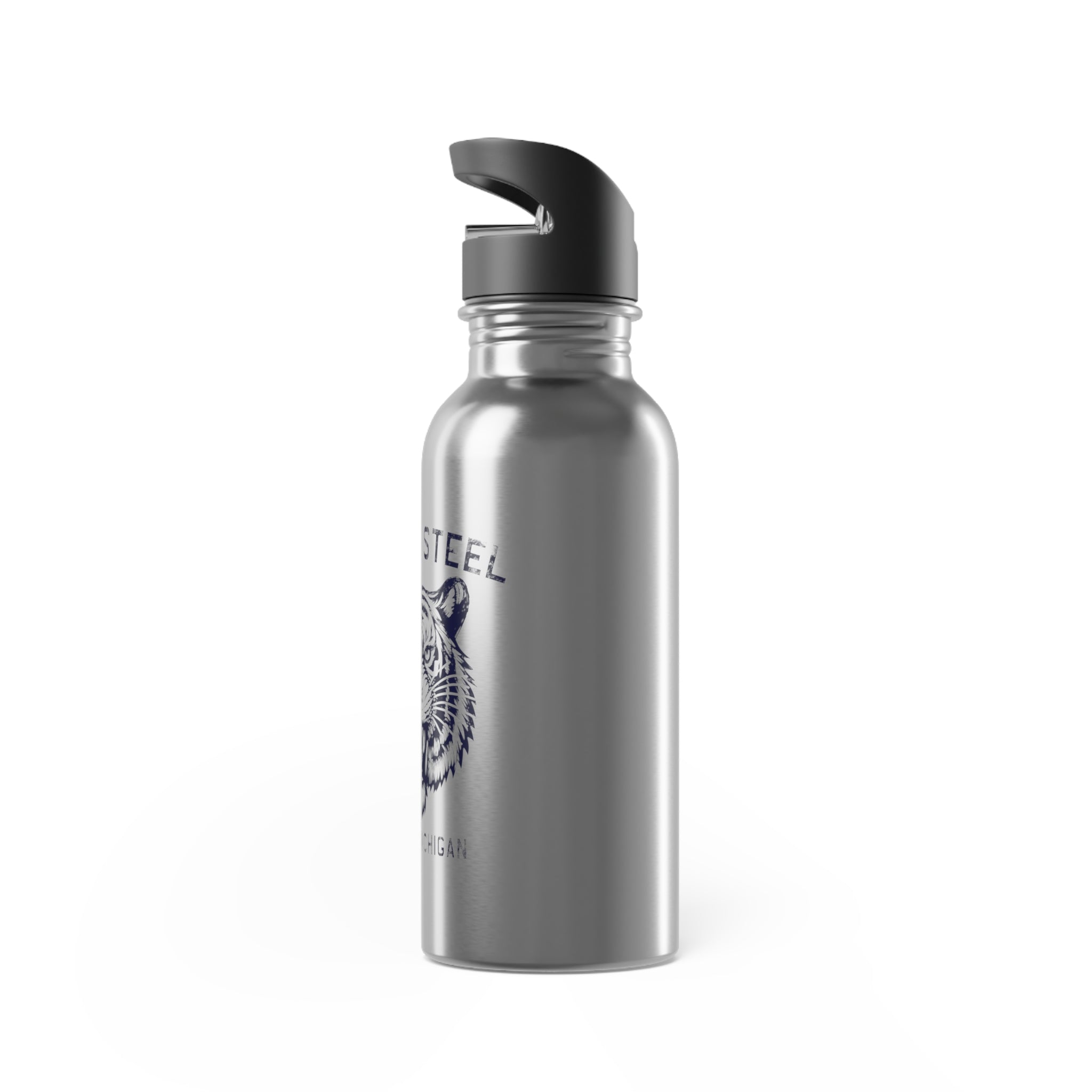 Forged Steel Stainless Steel Water Bottle With Straw, 20oz