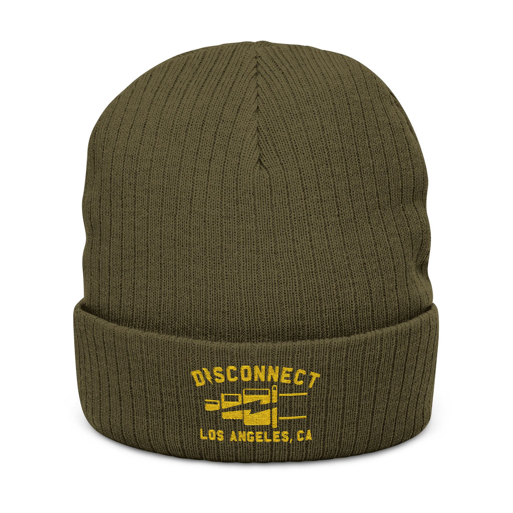 Plug Ribbed Knit Beanie (Embroidery)