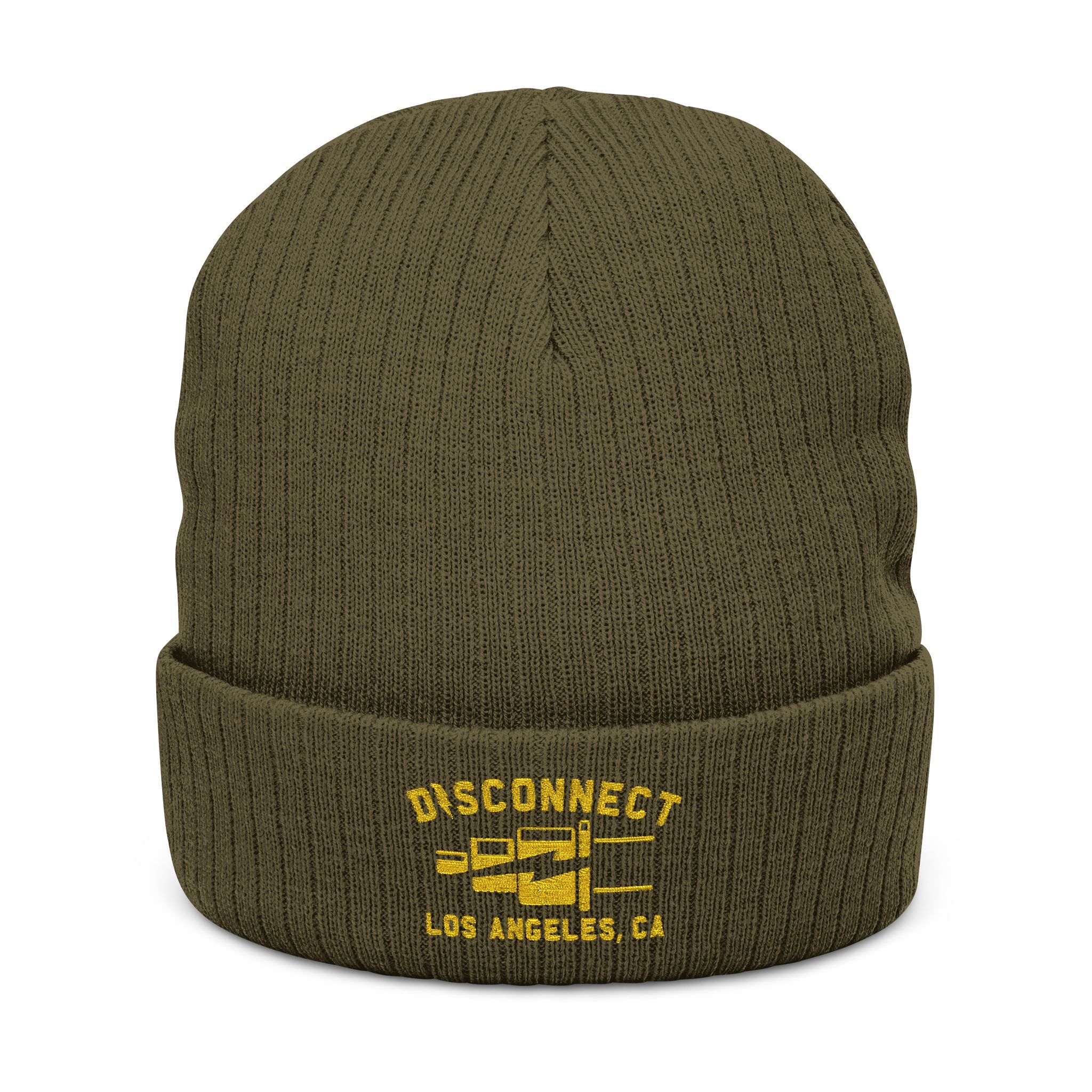 Plug Ribbed Knit Beanie (Embroidery)