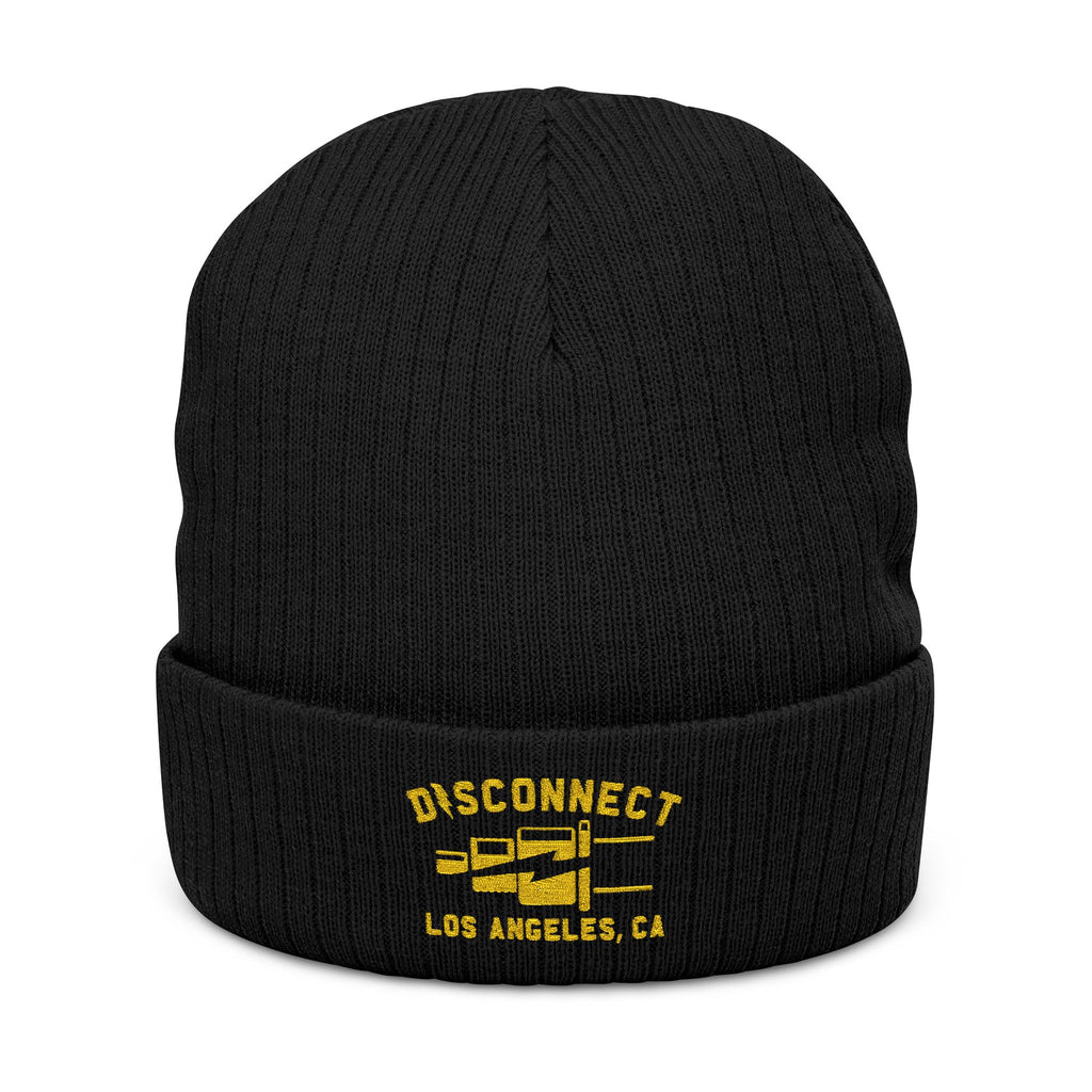 Plug Ribbed Knit Beanie (Embroidery)