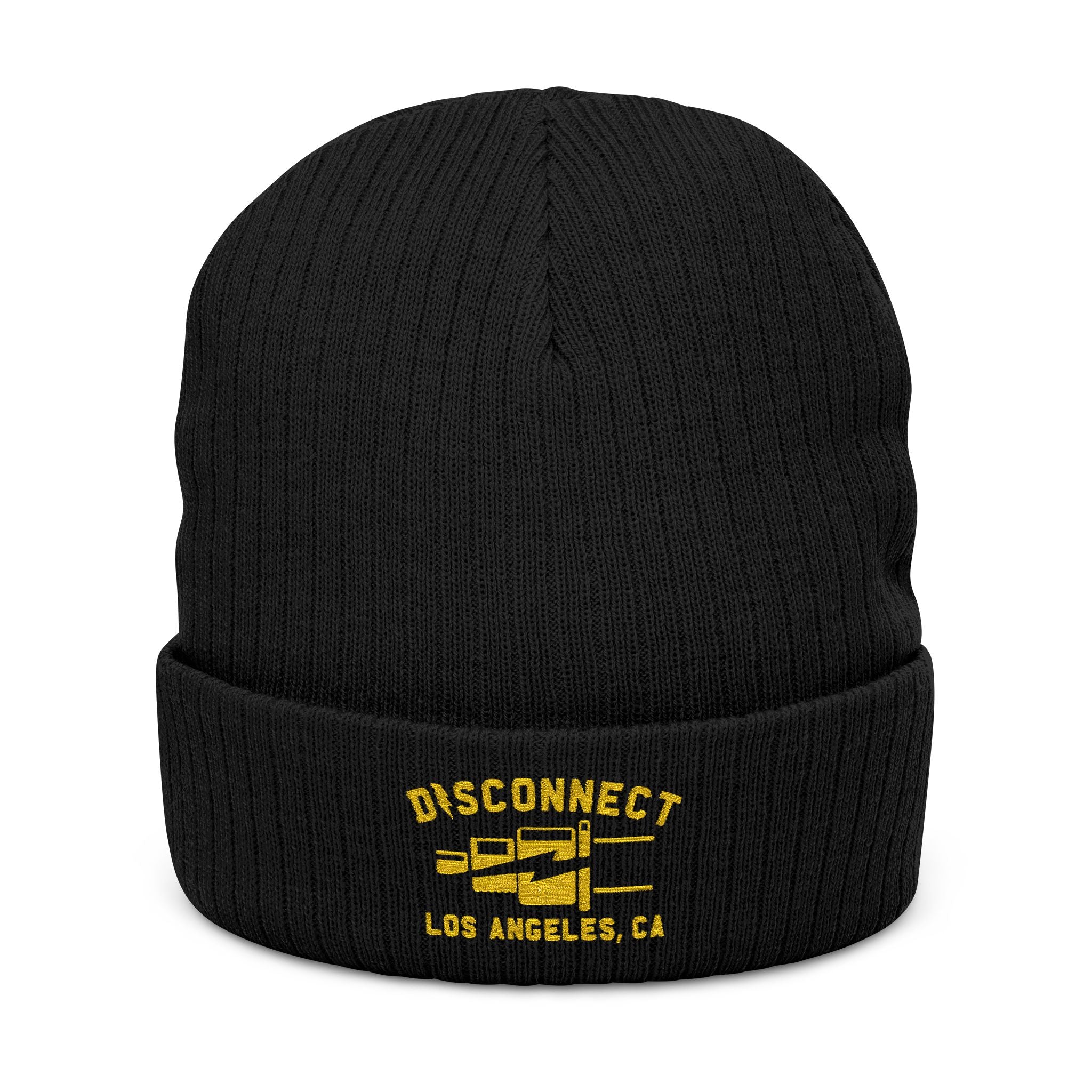 Plug Ribbed Knit Beanie (Embroidery)
